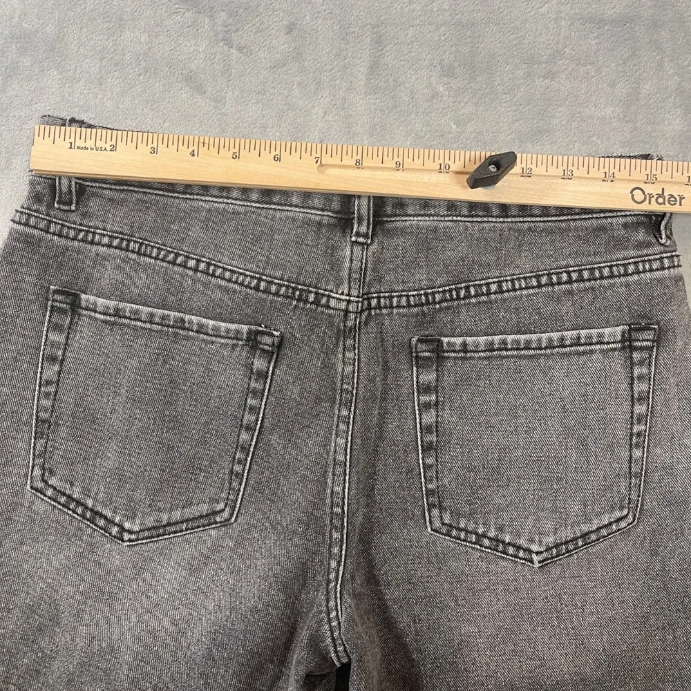 PacSun Shorts Womens 28 Baggy Boyfriend Denim Washed Black Gray Distressed